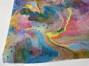 Patchwork stof - smukt marble look i regnbuens farver